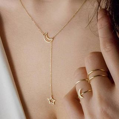 Ignar - Star & Moon Lariat Necklace Ignar - Star & Moon Lariat Necklace
