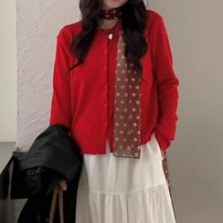 GVRVGROVE 新作　MAGARET HALTER CARDIGAN Alexander Wang Twinset Halter Cardigan in Dark Oatmeal Melange | FWRD