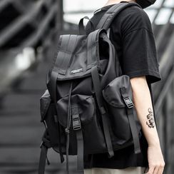 Moyyi - Buckled Flap Backpack Moyyi - Buckled Flap Backpack