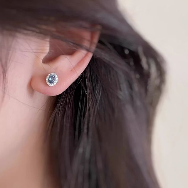 Seirios-Rhinestone Stud Earring