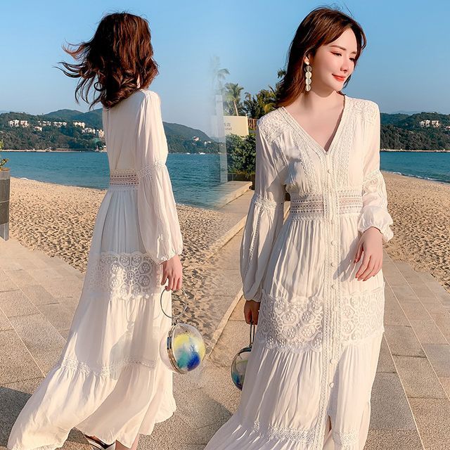 long sleeve black dress fit and flare Black Embellished Long Sleeve Velvet Trim A-Line Midi Dress