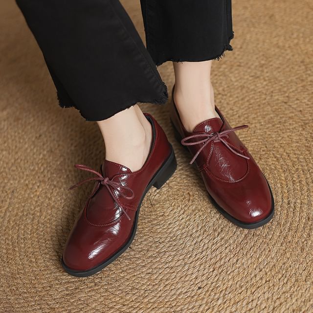 Megan-Chunky Heel Lace-Up Shoes