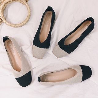 two tone flat shoes