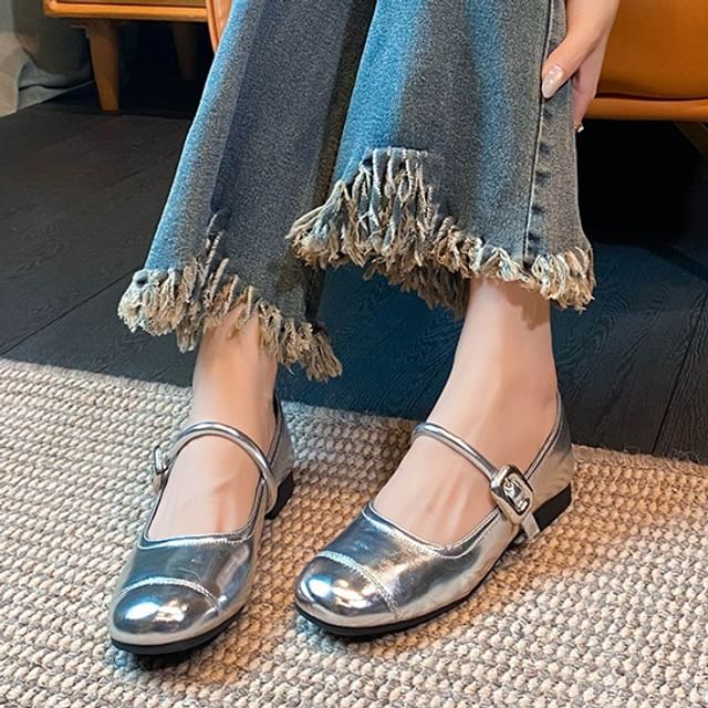 Anran-Square Toe Mary Jane Flats
