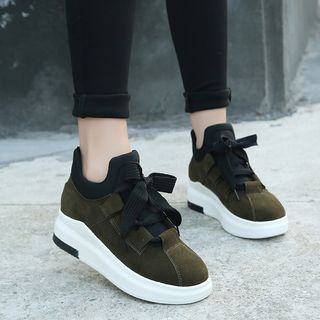 Wello - Faux Suede Platform Sneakers | YesStyle