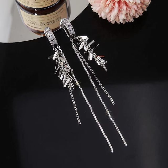 Bolgivy-Rhinestone Dangle Ear Cuff