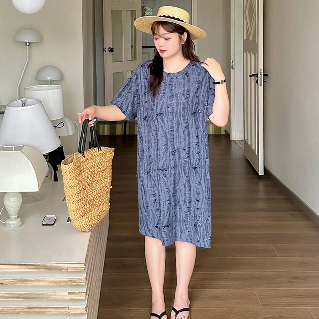 distressed t shirt dress plus size Rockin Rodeo Vibes Distressed T-Shirt Dress -Also in Plus Size