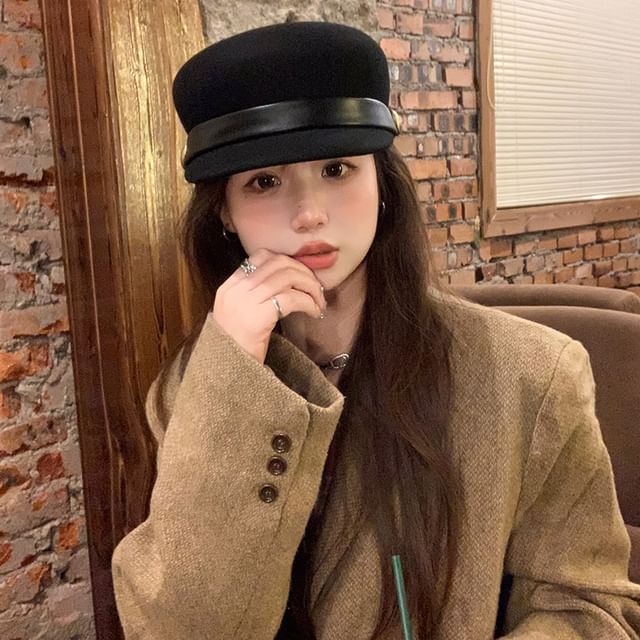 4-4 STUDIO-Plain Newsboy Cap