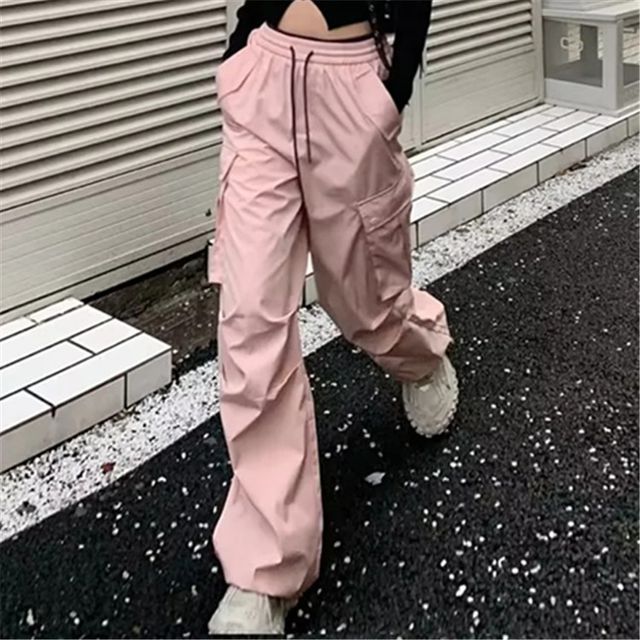 Asiris-High Rise Pocket Straight-Fit Cargo Pants