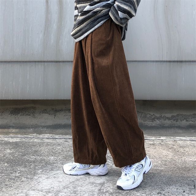 Phoneus High Waist Wide Leg Corduroy Pants YesStyle