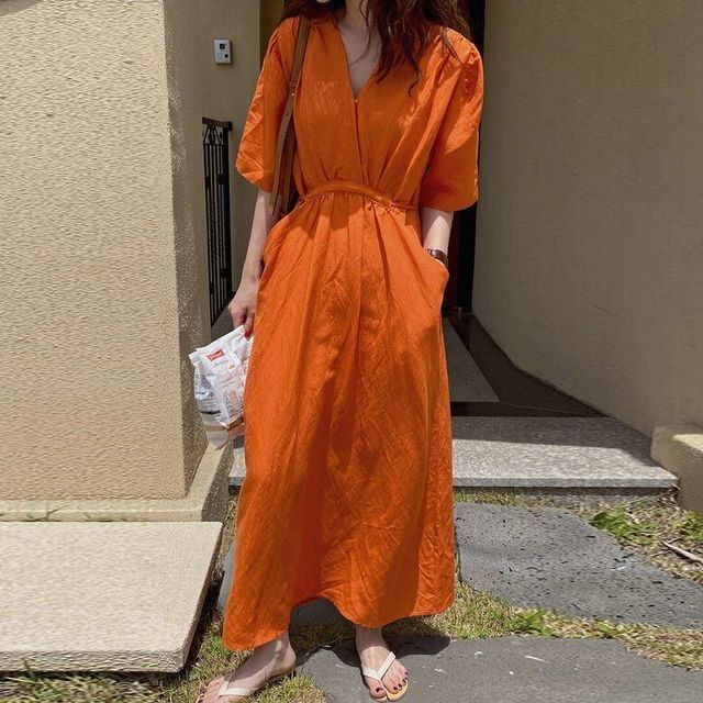 knee length dresses for ladies Tie-Shoulder Tiered Midi Dress — Coco and lulu boutique main image 1
