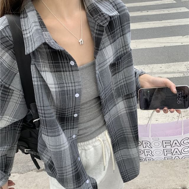 Beem - Long-Sleeve Plaid Shirt | YesStyle