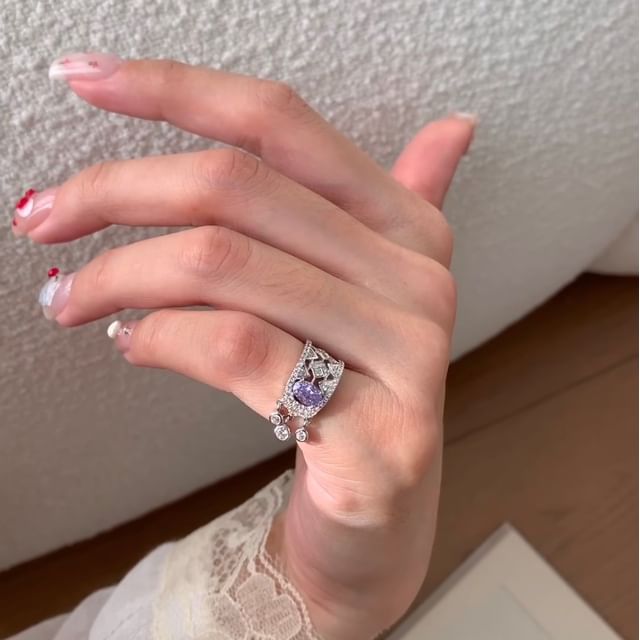 Panda Dama-Rhinestone Open Ring