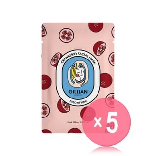 Gillian Cosmetics - Cranberry (Detoxifying) Facial Mask 5pcs Bundle Set