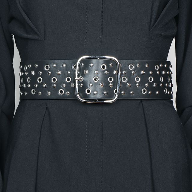 Poyol-Punk Studded Waist Belt