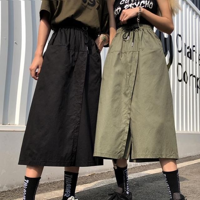 Sisyphi-High Rise Plain Capri Wide Leg Pants