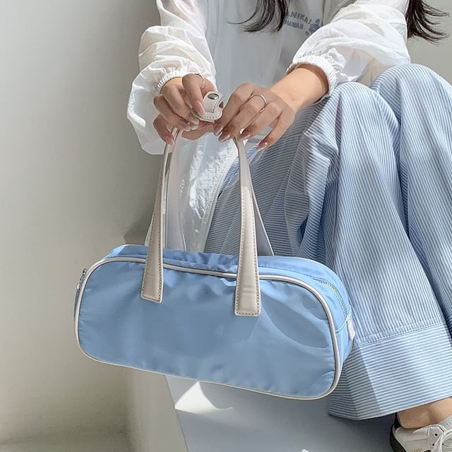 FAYLE-Plain Contrast Trim Tote Bag