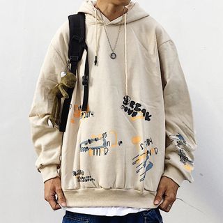 graffiti print hoodie