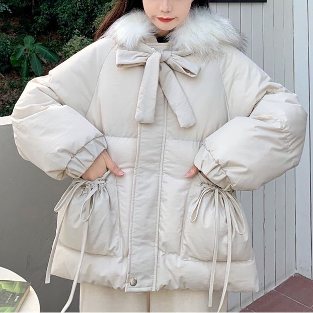 Rorah - Hooded Tie-Strap Padded Jacket | YesStyle