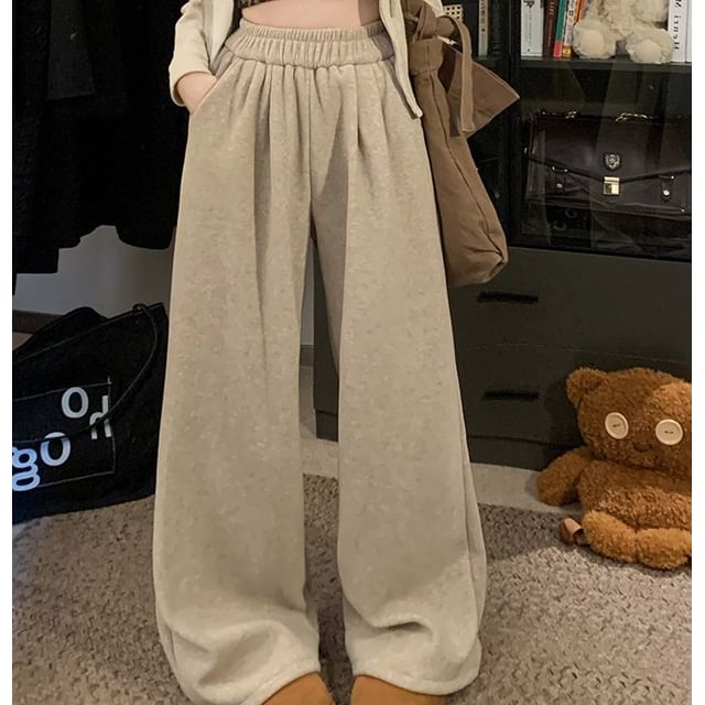 Trendycas-High Waist Plain Baggy Sweatpants