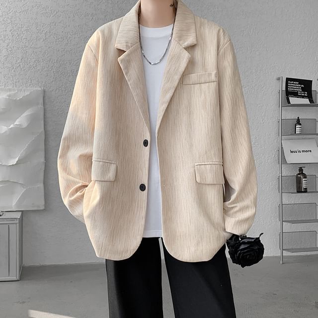 FOEV-Plain Single-Breasted Blazer
