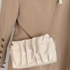 Emvee - Faux Leather Crinkled Handbag Emvee - Faux Leather Crinkled Handbag