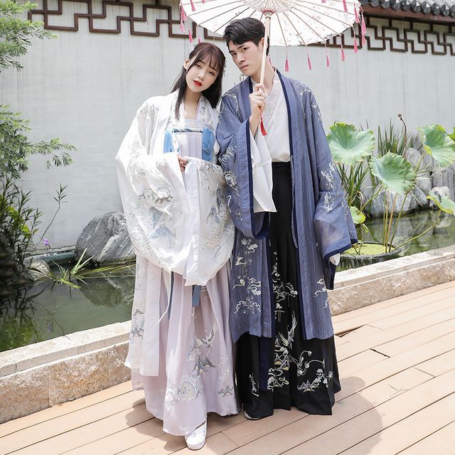 Tangier - Couple Matching Long-Sleeve Embroidered Traditional Chinese Costume / Embroidered Hanfu Long Light Jacket YesStyle
