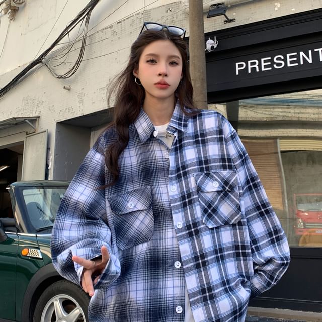Iduna-Long-Sleeve Plaid Shirt
