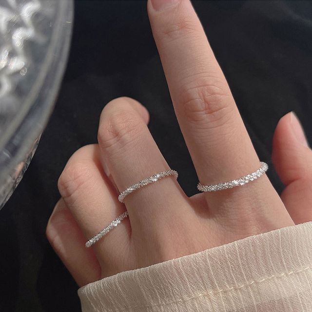 FOON-S925 Sterling Silver Metallic Ring Metallic