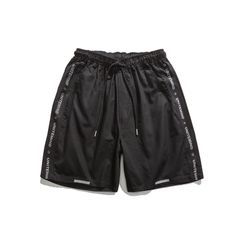 Hansler - Lettering Print Drawstring Sweatshorts Hansler - Lettering Print Drawstring Sweatshorts