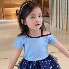 LUSON - Kids Cold-Shoulder Short-Sleeve T-Shirt LUSON - Kids Cold-Shoulder Short-Sleeve T-Shirt