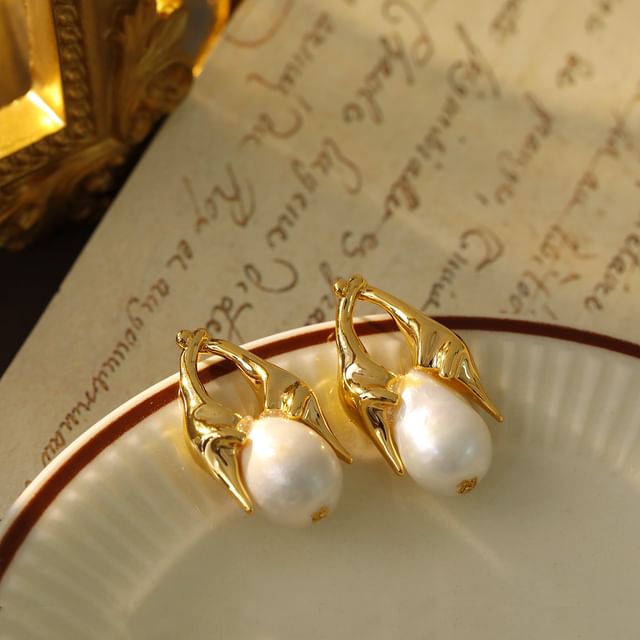 Forainer-Freshwater Pearl Alloy Drop Earring