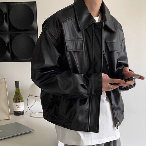 DragonRoad - Faux Leather Zip Jacket | YesStyle