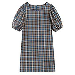 Gwisin - Plaid Short-Sleeve A-Line Dress