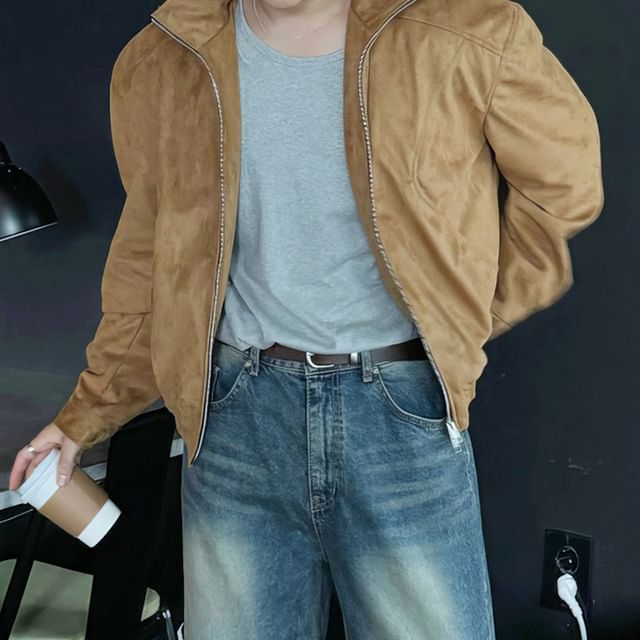 mopagrati-Plain Zip Jacket