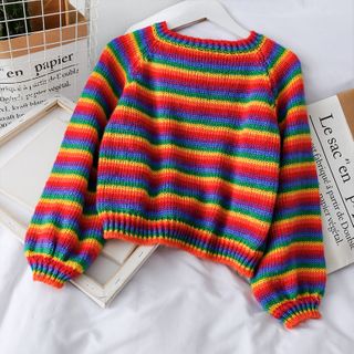 rainbow cropped sweater