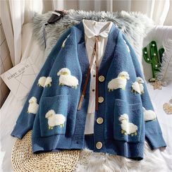 INFAIR - Sheep Applique Cardigan INFAIR - Sheep Applique Cardigan