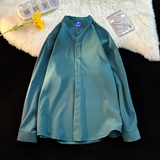Mimiyox-Plain Oversized Shirt