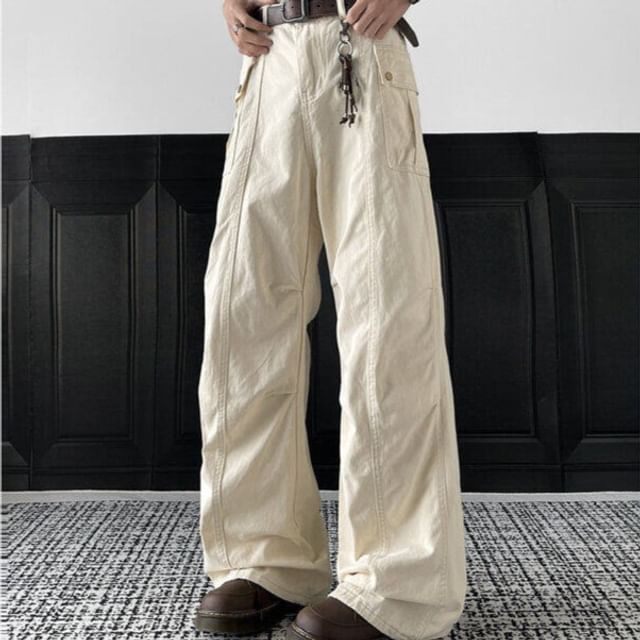 VEAZ-High Waist Plain Wide Leg Pants