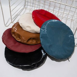 Raconteur-Faux Leather Beret Hat