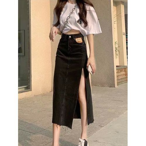 JOSEMOON ジョゼムーン SLIT DENIM SKIRT セール】SLIT DENIM SKIRT/スリットデニムスカート（デニム