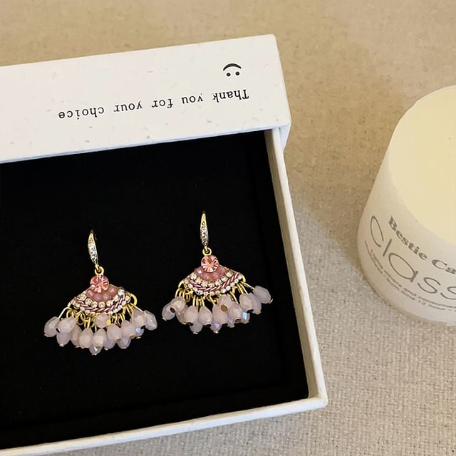 Panda Dama-Rhinestone Beaded Drop Earring