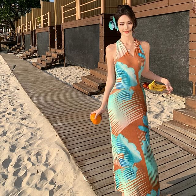 tropical bodycon dress Polynesian Hibiscus Tropical Pink Floral Short Sleeve Bodycon Dress Tribal  Pattern main image 1