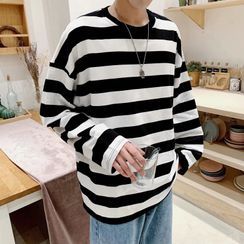 jaywoon - Long-Sleeve Striped T-Shirt jaywoon - Long-Sleeve Striped T-Shirt
