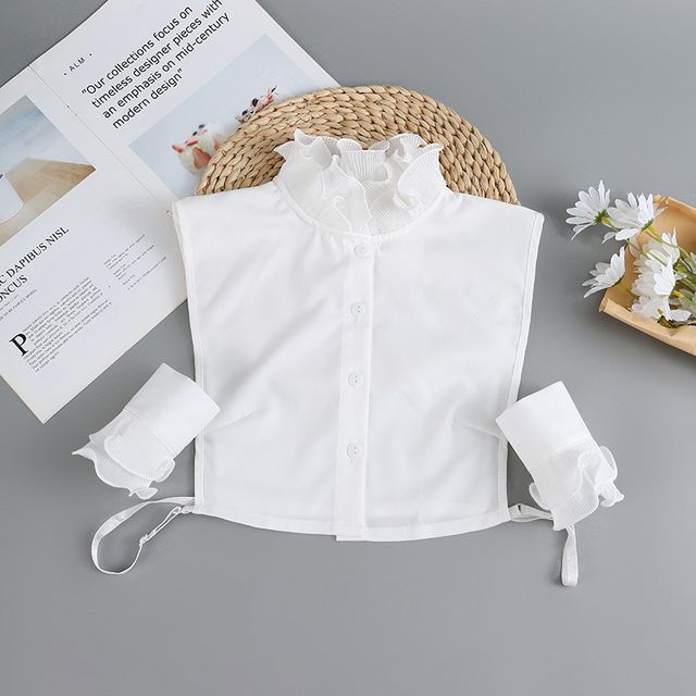 MIOW-Ruffle Trim Cuffs Decorative Collar Set
