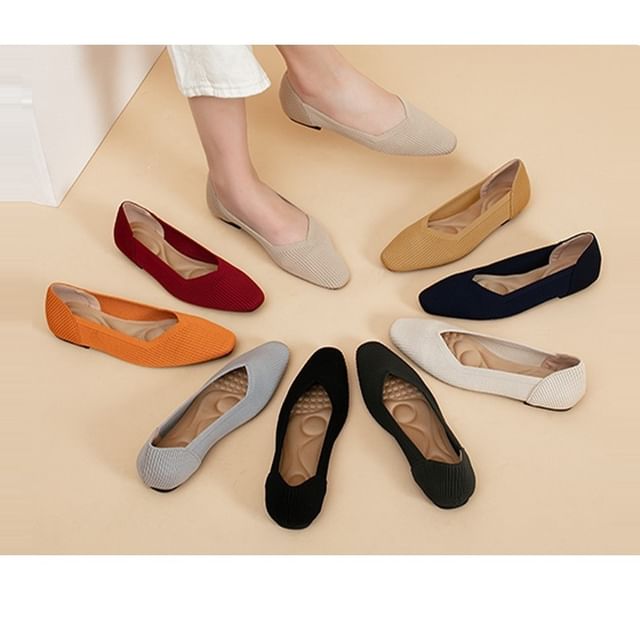 FRAISO-Pointy Knit Flats