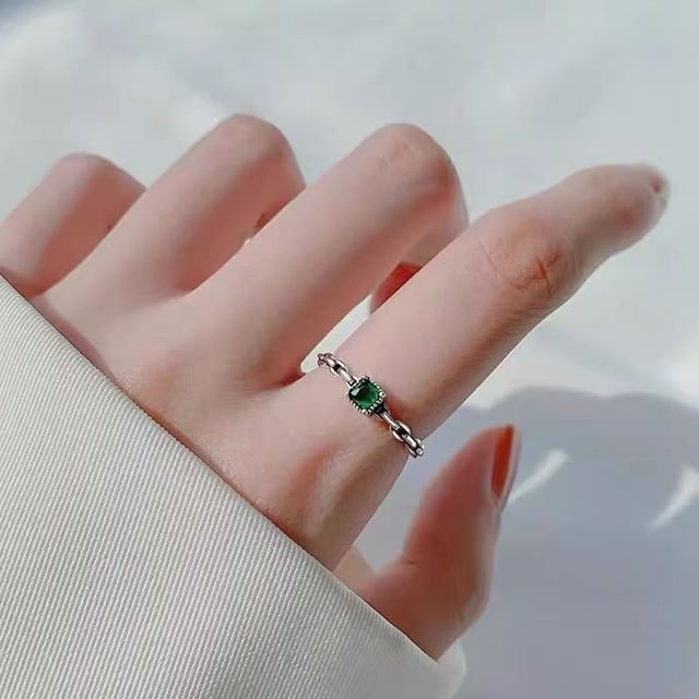 pexrl jewelry-Rhinestone Chain Ring