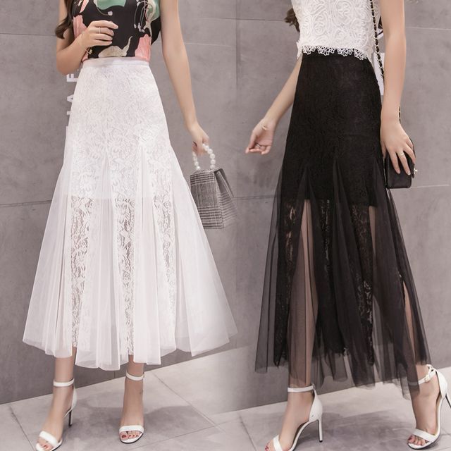 lace panel skirt