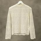 Beerus Long Sleeve Mock Neck Top in Lace Ivory main image 0