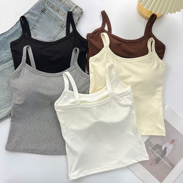 DIYI-Plain Padded Cami Top